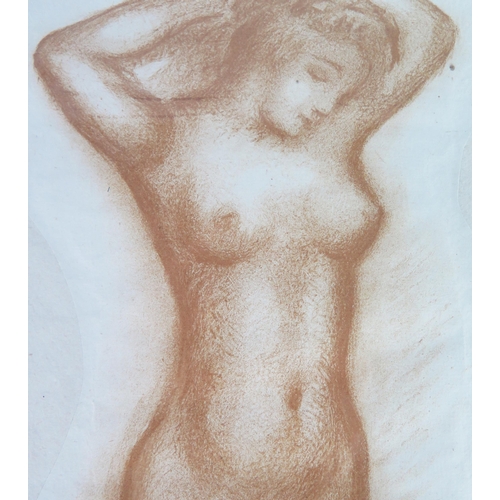 336 - * Auguste Rodin (1840 - 1917) French sculptor, a nude study print published by the Ganymed Press, bl... 