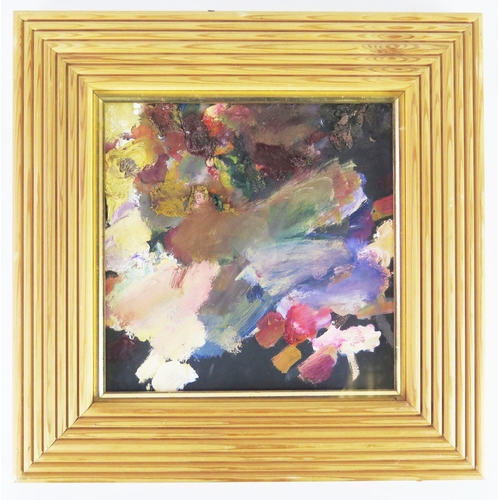 337 - R O Lenkiewicz (1941- 2002) South West Artist, artist's own paint palette from his studio, oil on bo... 