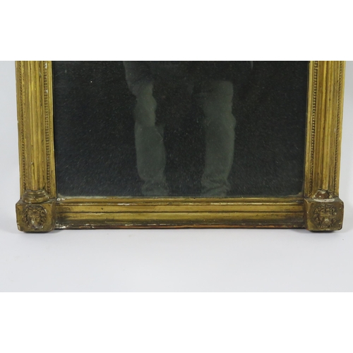 363 - A Regency period gilt wood and gesso pier glass, the pediment of inverted breakfront  outline with b... 