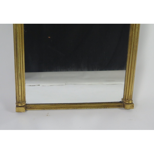 364 - A Regency period gilt wood and gesso pier glass, the pediment of inverted breakfront  outline with p... 