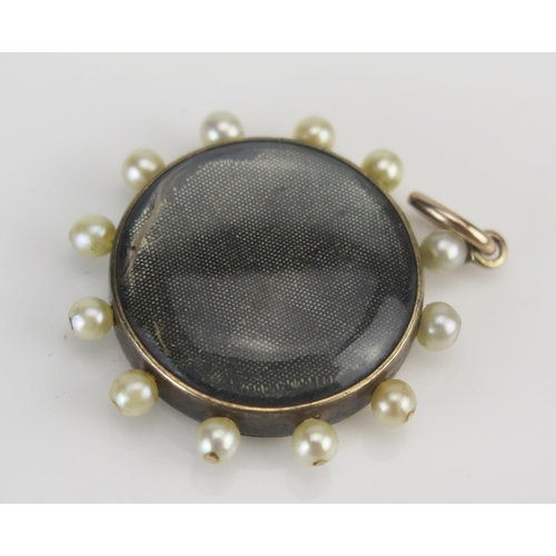 42 - A Victorian Precious Yellow Metal and Pearl or Cultured Pearl Mounted Double Sided Open Locket, 25.5... 