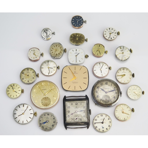 72 - A Selection of OMEGA, ROLEX, JAEGER-LeCOULTRE, ZENITH and LONGINES Movements and Dials including an ... 