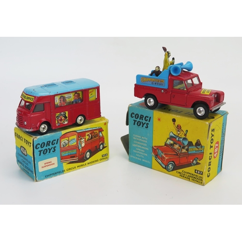 1008 - Corgi Chipperfields Circus Pair Including 426 Smith's Karrier Mobile Booking Office and 487 Land Rov... 