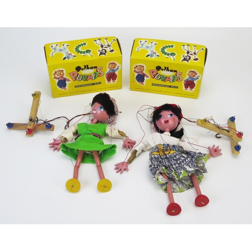 1028 - Pelham Puppets JC Mother and Girl - excellent in excellent correct boxes