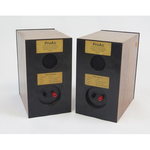 1076 - ProAc Tablette Pair of Speakers, 8 ohms, 80 watts, with teak veneer casing