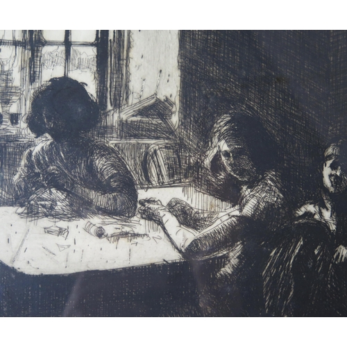 1088 - Arthur Henry Knighton Hammond, R.I., R.S.W. (British 1875-1970), children crafting, pencil signed en... 