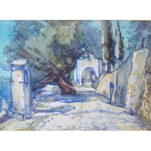 1096 - A Set of Four Italian Watercolours _ 'Nr. Albenga (Nr. Alassio)' 26x18cm, 'Audora Valley Nr. Allasio... 