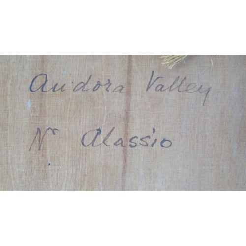 1096 - A Set of Four Italian Watercolours _ 'Nr. Albenga (Nr. Alassio)' 26x18cm, 'Audora Valley Nr. Allasio... 