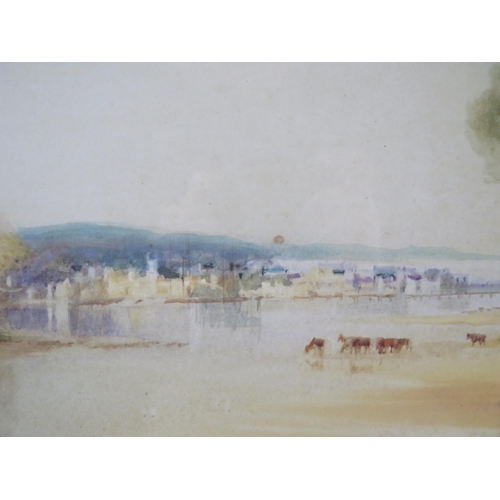 1097 - J. Shapland, A river view, watercolour, 76x50cm, framed & glazed