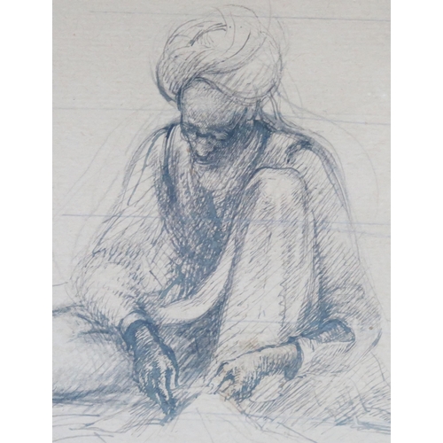 1099 - The Tailor, study of an Indian, signed Durzi? 35, pen & ink, 27x22cm and one other of a Moroccan sna... 