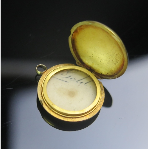 111 - An Antique 15ct Gold and Old Cut Diamond Locket, 19.8mm diam., Chester 1905?, S. Blanckensee & Son L... 