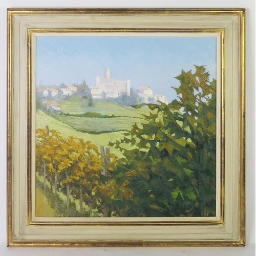 1110 - Alan Cotton (b.1936), 'Piemonte _ Catiglione Fallento' 1999, oil on canvas, labelled verso, 59.5cm s... 