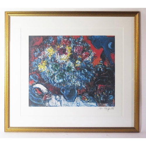 1124 - Marc Chagall (1887 - 1985) Russian - French modernist artist, 'Le Bouquet Bleu', Lithographic print ... 