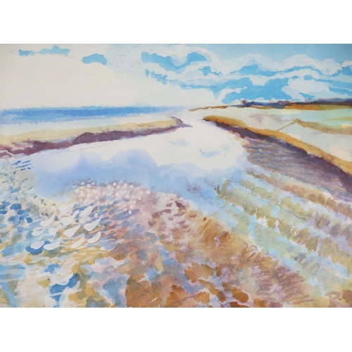 1129 - Portuguese Artist (signature indistinguishable), two coastal scenes _ a polychrome watercolour (60x4... 