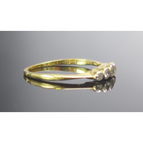 114 - An 18ct Gold and Old Cut Diamond Five Stone Ring, size N.75, indistinct marks, 1.87g