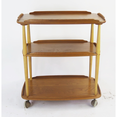 1142 - An Ercol Mid Elm Three Tier Tea Trolley, 71(l)x46(d)x77(h)cm