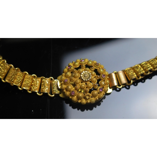 144 - A Victorian Gilt Metal Collar, 14.5