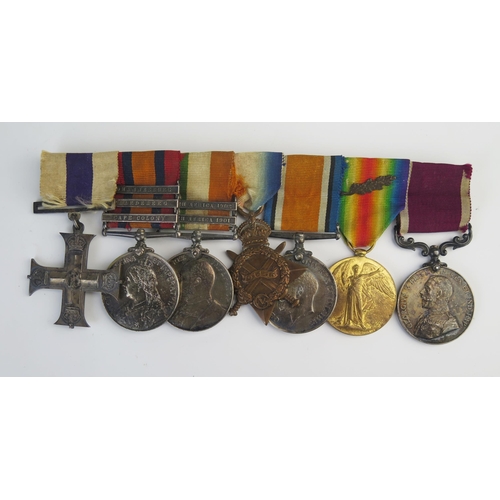 1551 - An Military Cross group of seven to J Wreford K.O.S.B. includes Military cross, Queens South Africa ... 