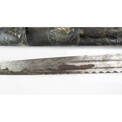 1567 - A Gordon Highlanders dirk, with 30cm fullered blade with etched regimental honours, Royal cypher and... 