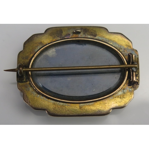 167 - A Victorian Precious Yellow Metal and Old Cut Diamond Panel Back Brooch, KEE tests as 15ct, c. 3.85m... 