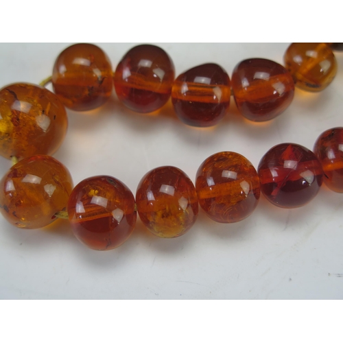 215 - An Amber Graduated Bead Necklace with a 9ct gold clasp, largest bead c. 7.5,  29