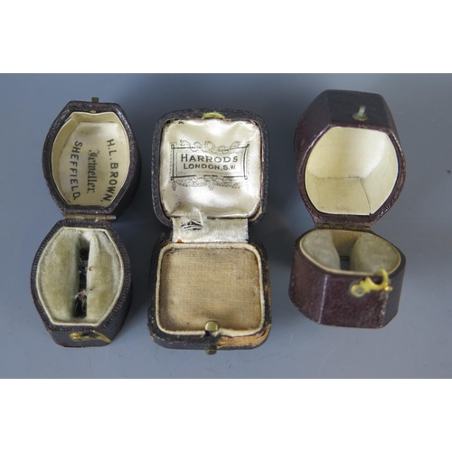 272 - Two 19th century Ring Boxes, one named H.L. Brown of Sheffield and a Harrods box