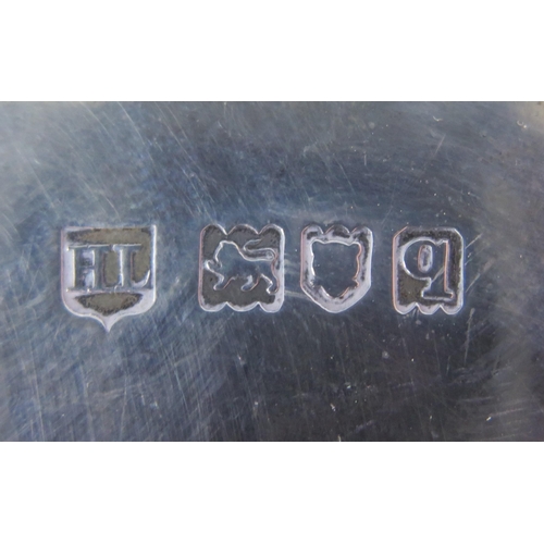 501 - A George V silver waiter, maker Lambert & Co, Birmingham, 1915, of square outline, raised on swept f... 