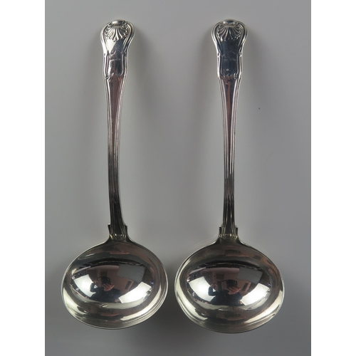 541 - A pair of George III Fiddle Thread and Shell pattern sauce ladles, maker Richard Turner, London, 181... 