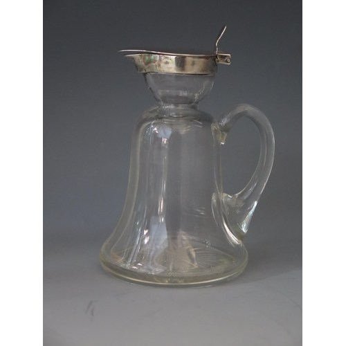 558 - An Edward VII clear glass and silver mounted whiskey noggin, maker Hukin & Heath, Birmingham, 1906, ... 