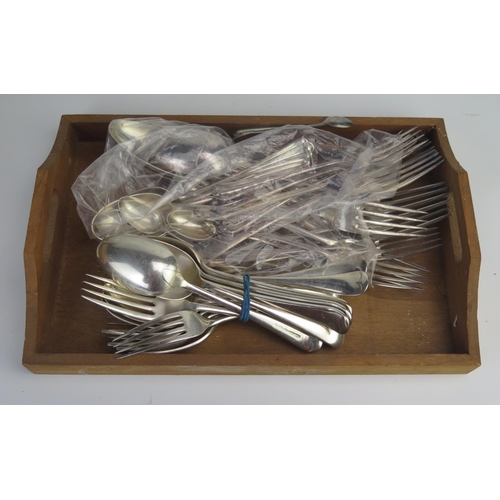 700 - A collection of assorted plated flatwares includes table forks, dessert forks, dessert spoons, etc.