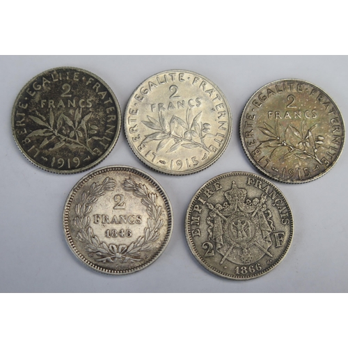 804 - France 1848 / 66 / 1915 (x2) 1919 2 Francs