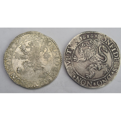 824 - Netherlands 2 x Leeuwendaalder 1616 and 1655