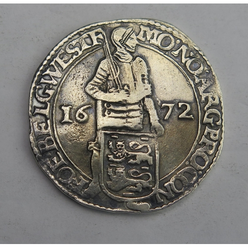 825 - Netherlands 1672 silver ducat