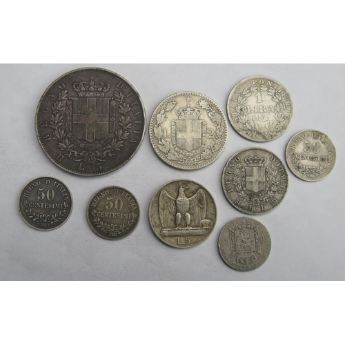 829 - Italy Group including 1877 5 Lira etc.