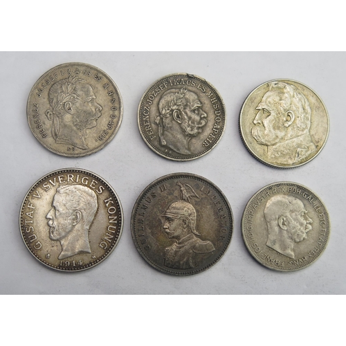 831 - 1914 German East Africa Rupee, 1914 Swedish 2 Krona, 1879 Hungary 1 Forint etc.