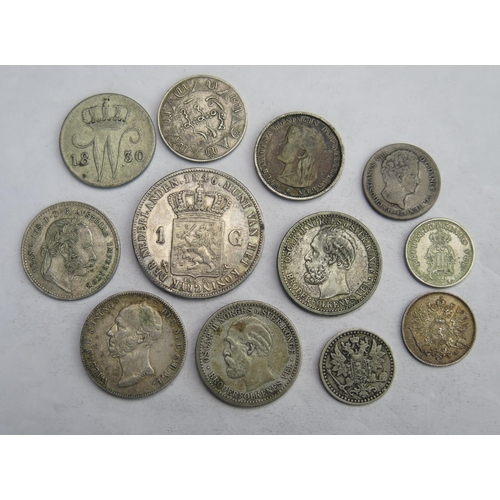 836 - Netherland 1846 1 Guilder, 1847 1/2 Guilder, Swedish 1900 50 Ore etc.