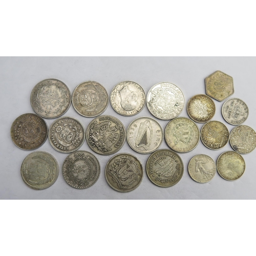 838 - Mixed silver World group of 20 coins - some better grade