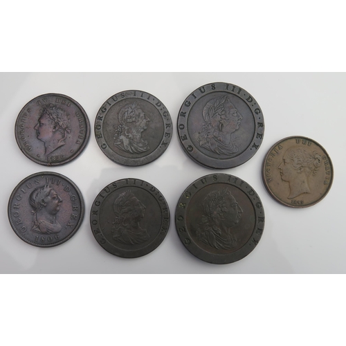 853 - 2 x 1797 Cartwheel twopence with 2 x 1797 pennies etc.