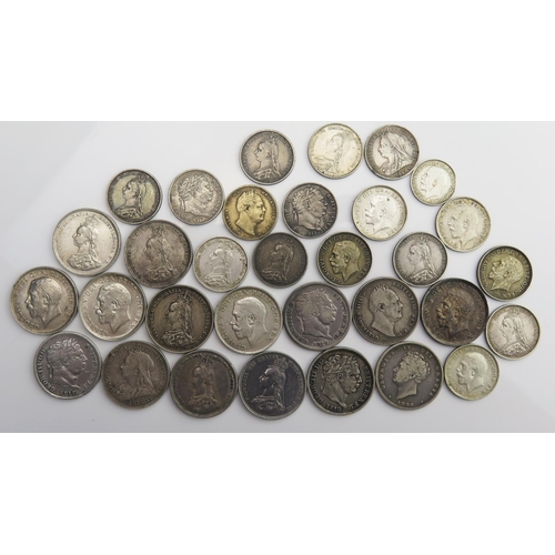 858 - Sheet of shillings 1816 / 19 / 26 / 34 / 17 etc. with sixpences 1817 x 2 34 etc. (some better grades... 