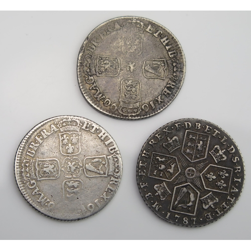 864 - 2 x 1696 shillings with 1787 shilling