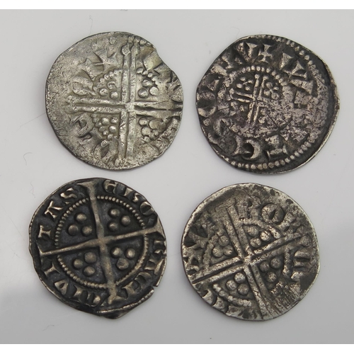 880 - 4 x silver hammered pennies, 3 x Henry III, 1 x Edward I (York)