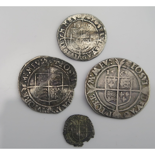 881 - Elizabeth I sixpence Groat, threepence and 1575 penny