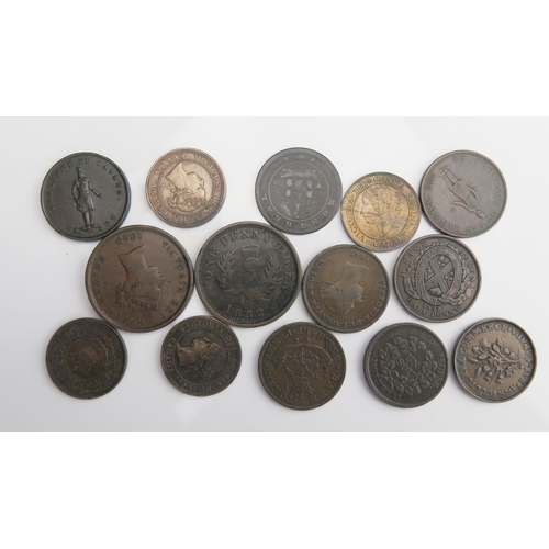 904 - Group of Canadian coins and tokens including higher grade 1859 cent