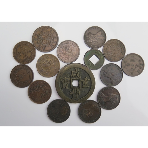 909 - Hong Kong and Chinese copper.  Hong Kong one cents 1865 x 2, 1875, 1901, 1902 with Kwang-Tung one ca... 