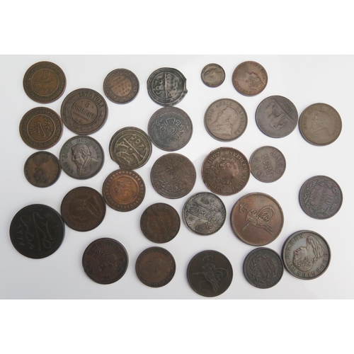 913 - Mixed World coins including 1893 and 1894 / 1898 South African pennies, Greek 1837 10 Aehta Colony o... 