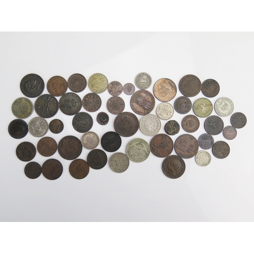 916 - Sheet of mainly European copper coins including Austria, Belgium, Portugal etc.