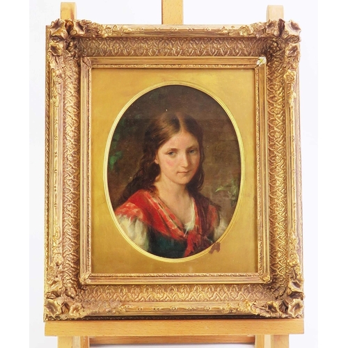 1085 - Attributed to Charles Sillem Lidderdale RBA (1831 - 1895), British artist, Portrait of a Country Gir... 