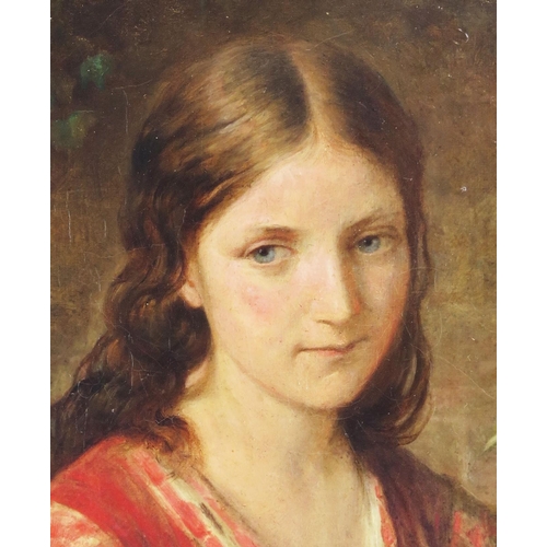 1085 - Attributed to Charles Sillem Lidderdale RBA (1831 - 1895), British artist, Portrait of a Country Gir... 