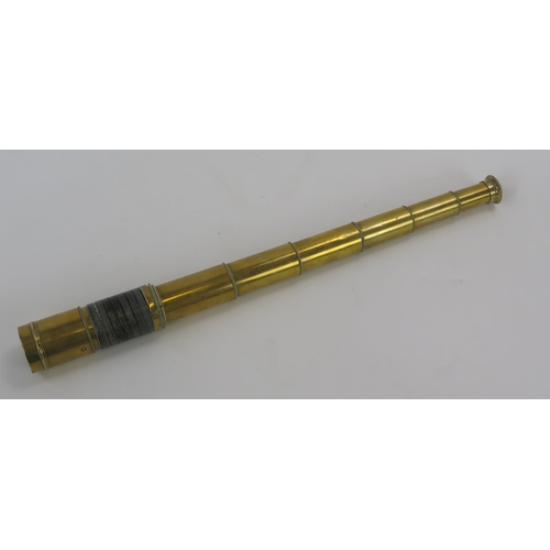 1561 - A polished brass telescope, 47cm long.