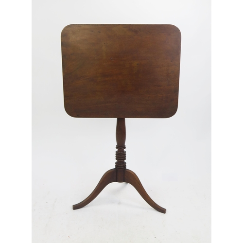 1511 - A Mahogany silver table with a galleried top,  and a Georgian tilt top table on tripod base.